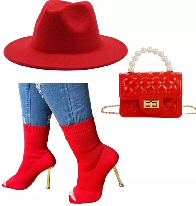 Fedora, Heels, & Purse Set