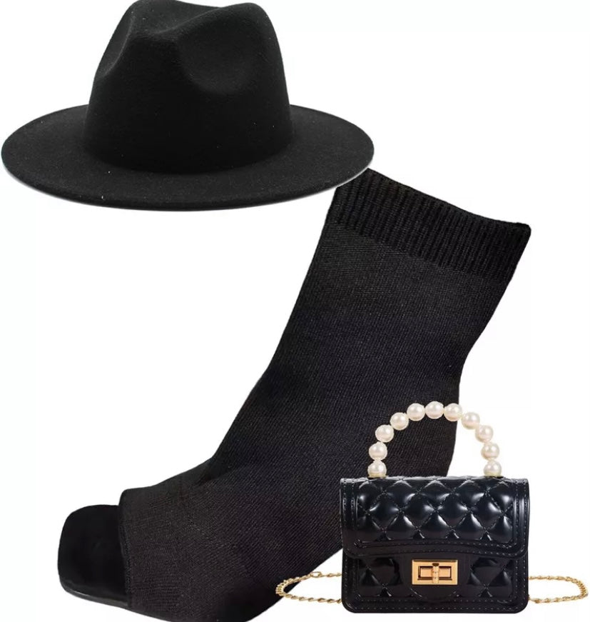 Fedora, Heels, & Purse Set